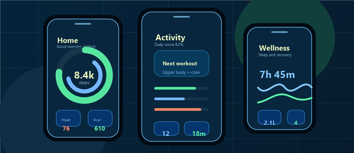 Fitness App Home Page Mockup
